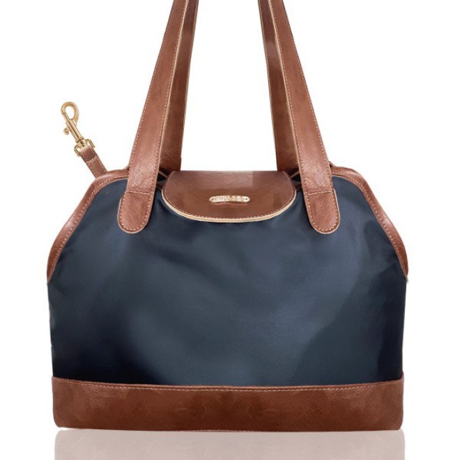 Edle Milk & Pepper Hundetasche Nora in navy-grau und camel