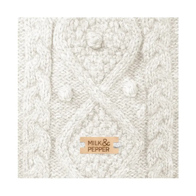 Zopfstrick-Hundepullover KEELAN off-white auch für Dackel