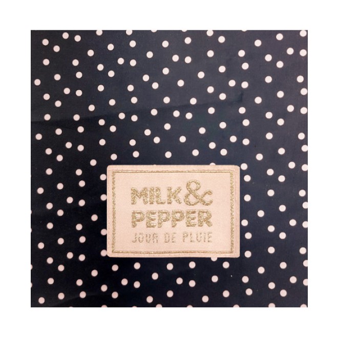 Hunde-Regenjacke CONSTANCE mit Tupfen und rosa Bommel