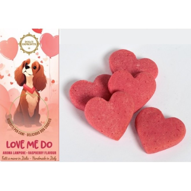 Herz-Hundekekse Love me do mit Himbeer-Geschmack