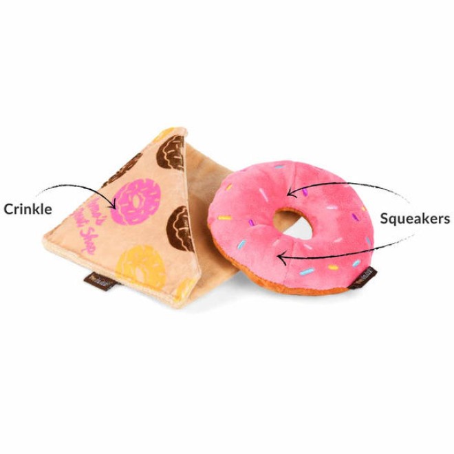 Stabiles Hundespielzeug DONUT in Knisterverpackung