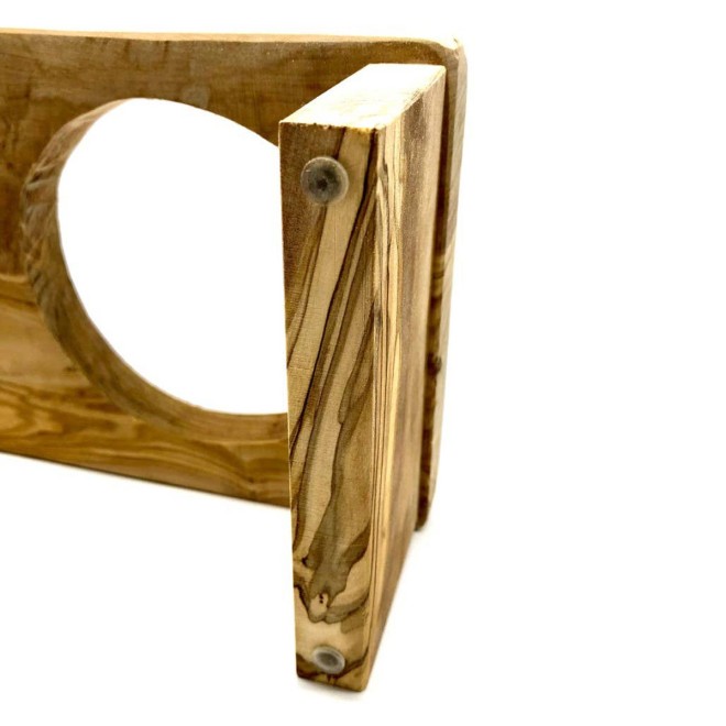 Napfständer Palma aus Olivenholz und Porzellan 2 x 400 ml