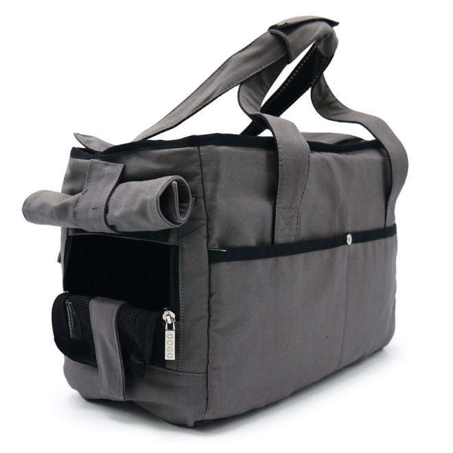 Edle Canvas-Hundetasche NYC-Style charcoal in 2 Größen