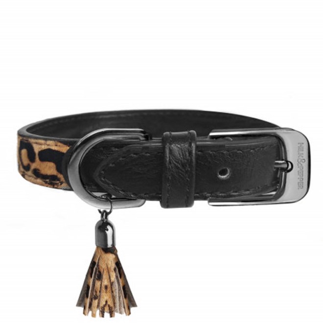 Milk & Pepper Fell-Hundehalsband OCELOT mit Quaste