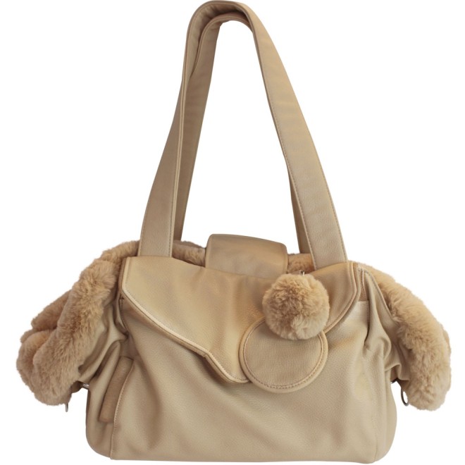 Fell-Hundetasche Luxury Dog creme 2 in 1 (Hundetasche & Hundebett)