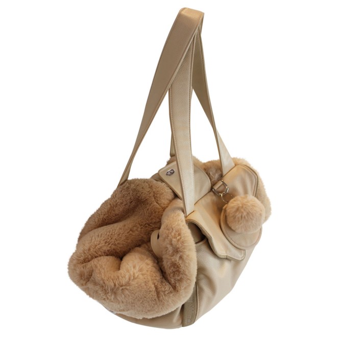 Fell-Hundetasche Luxury Dog creme 2 in 1 (Hundetasche & Hundebett)