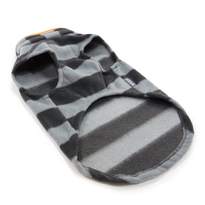 Fleece-Hundepullover grau/orange mit Zipper - neue Kollektion aus NYC