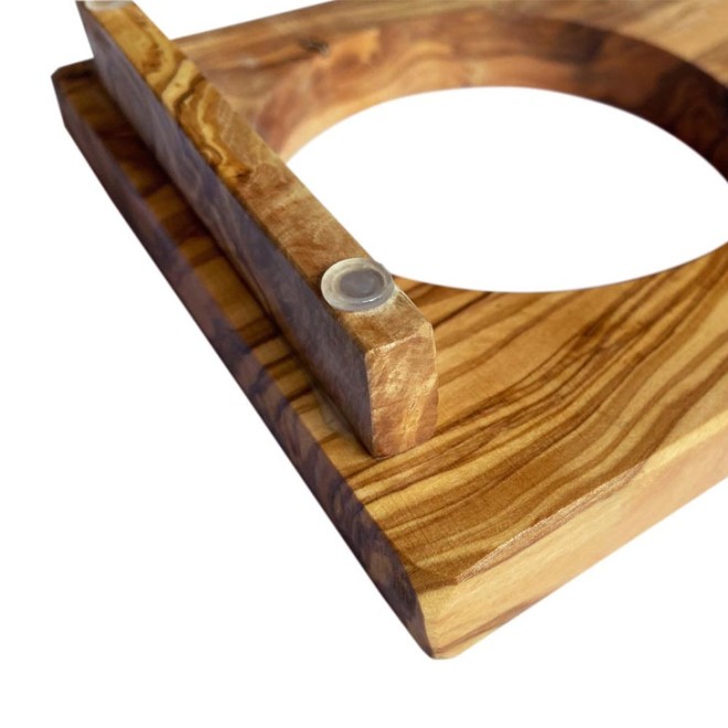 Futterstation Palma aus Olivenholz und Porzellan 2 x 400 ml