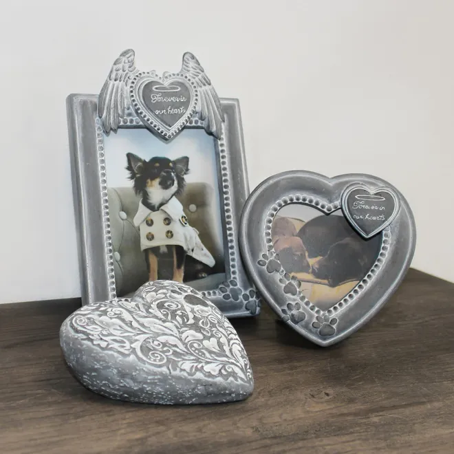 Gedenk-Bilderrahmen für Hunde in Herzform