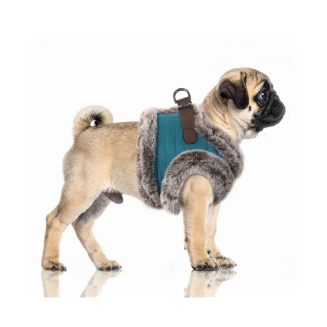 Softgeschirr DAMON türkis mit Kunstfell