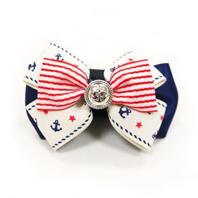 Halsbandverzierung Schleife Marine-Look