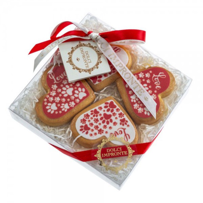 Herz-Hundekekse LOVE PAWS in Geschenkbox