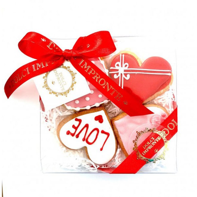 Herz-Hundekekse LOVE in Geschenkbox