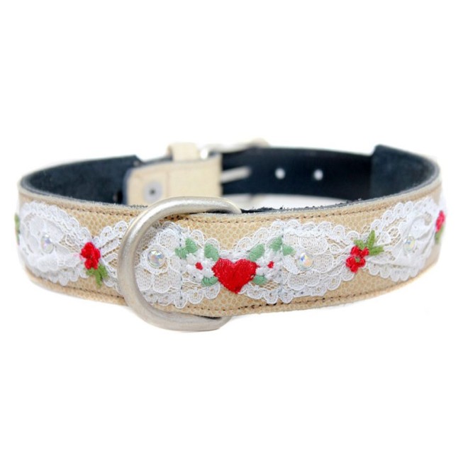 Hochzeits-Hundehalsband Honey, 37 cm Länge