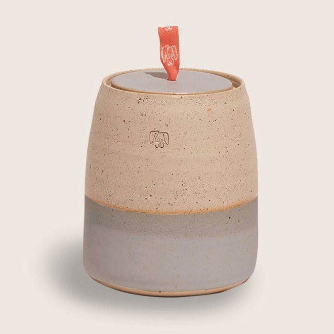 Hunde Leckerli Dose Keramik grau Kunsthandwerk