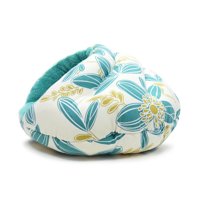 Burger-Hundebett mit Kuschel-Faktor Flower Power