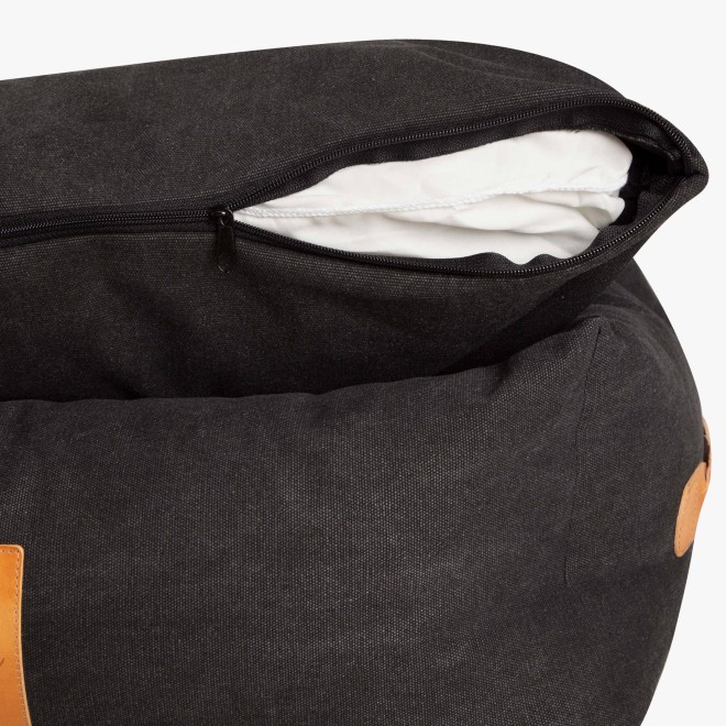 Hundebett Classic mit Leder-Details anthrazit