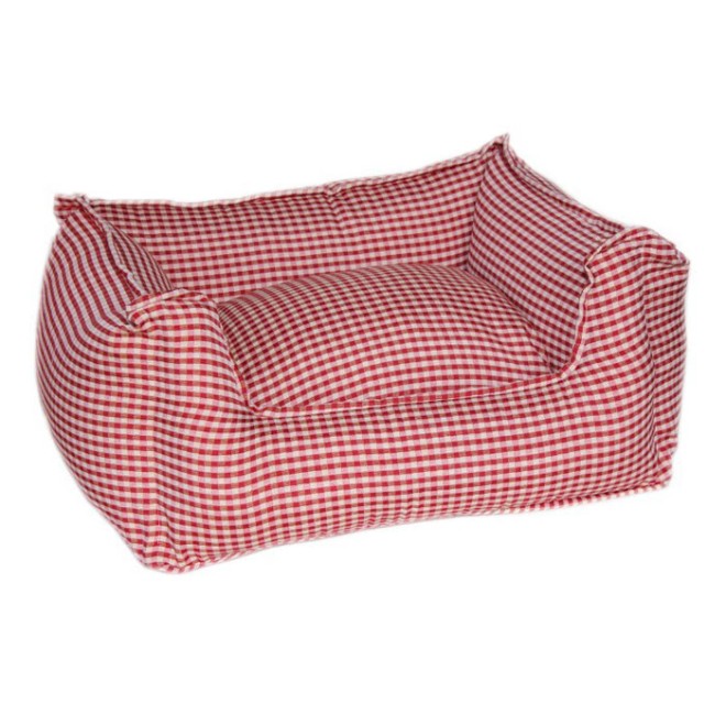 Hundebett Vichy rot 60 x 50 cm