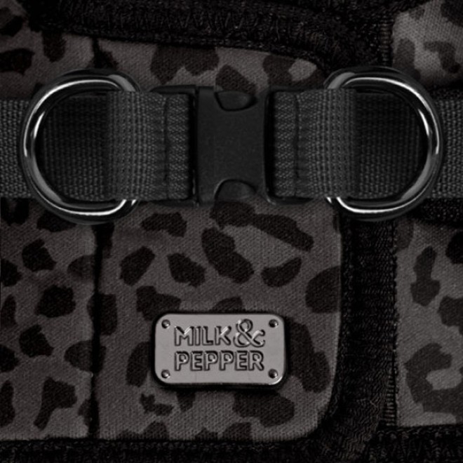 Milk & Pepper Hundegeschirr Tanzania Leo-Design Leopard grau