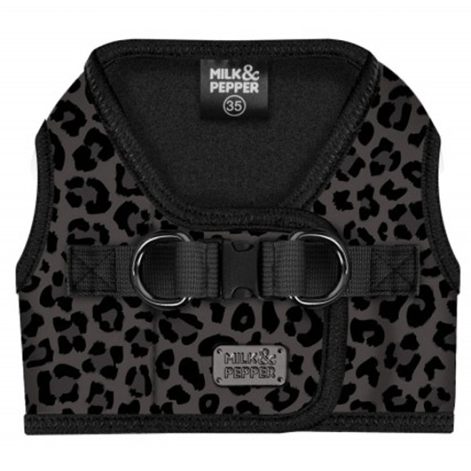 Milk & Pepper Hundegeschirr Tanzania Leo-Design Leopard grau