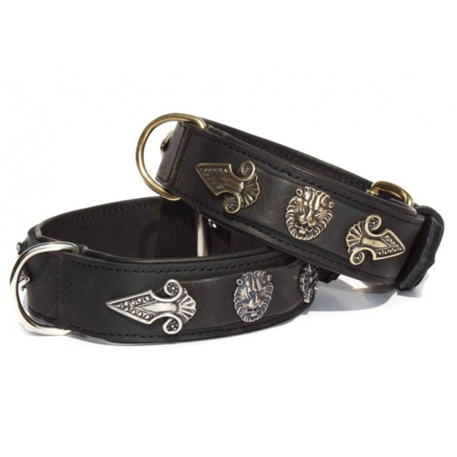 Halsband Mittelalter Löwenköpfe schwarz