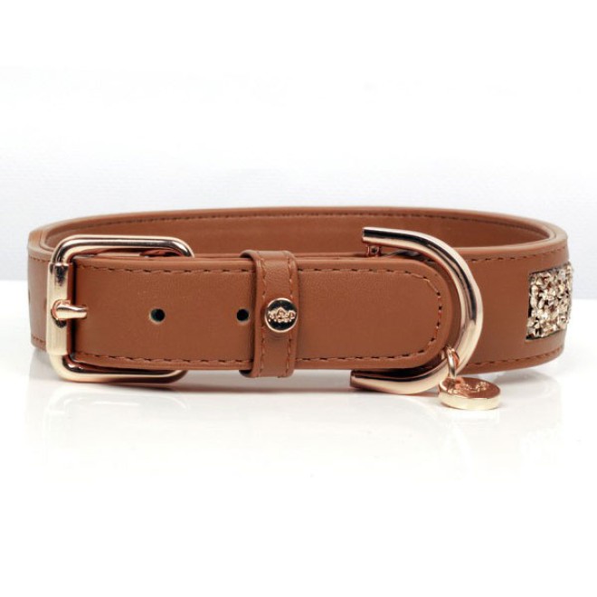 Milk & Pepper Hundehalsband Quartz- Camel