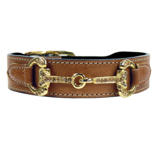 Hundehalsband HORSE Hardware 22 Karat vergoldet