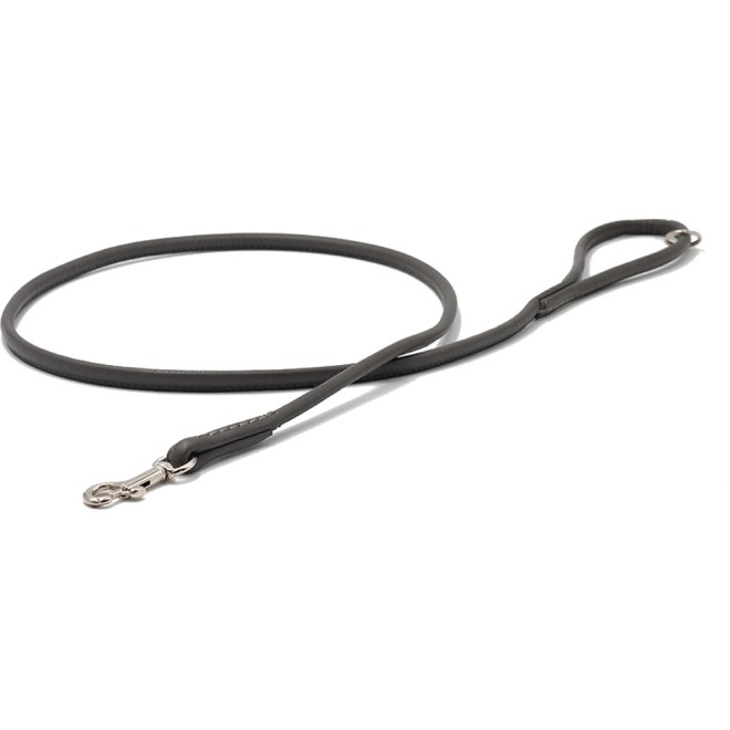 Nappaleder Hundeleine rundgenäht grau 120, 200 cm