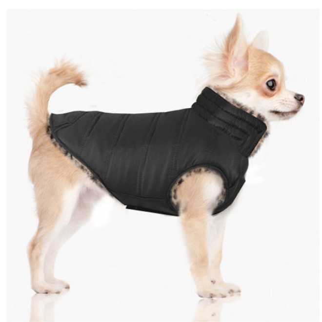 Milk & Pepper Wende-Hundemantel Imany mit Leo-Plüsch