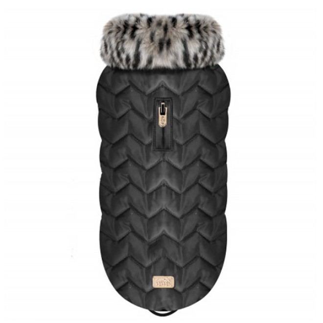 Milk & Pepper Stepp-Hundemantel Indira mit Fellkragen