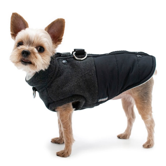 Gefütterter Hundemantel Midtown schwarz Gr. XL, 2XL
