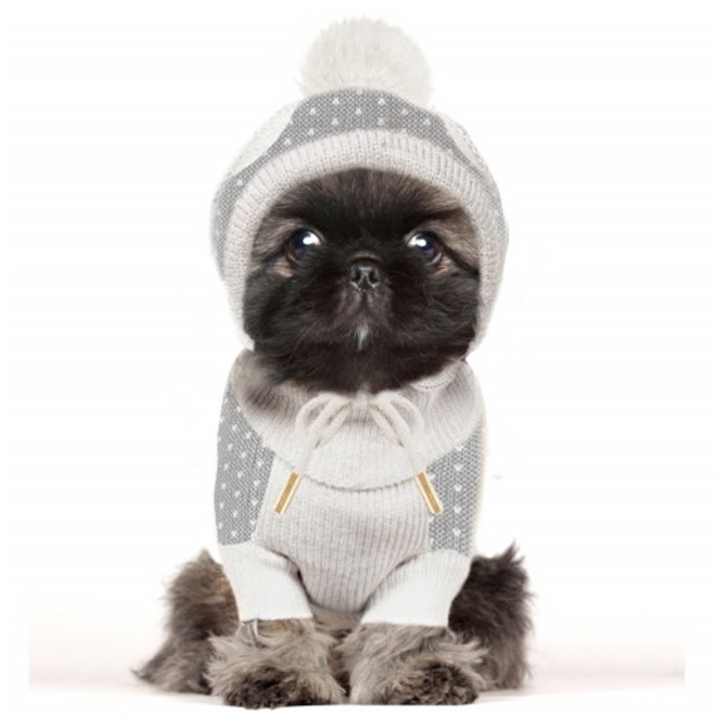 Strick-Hundemütze Lapland mit Bommel Milk & Pepper