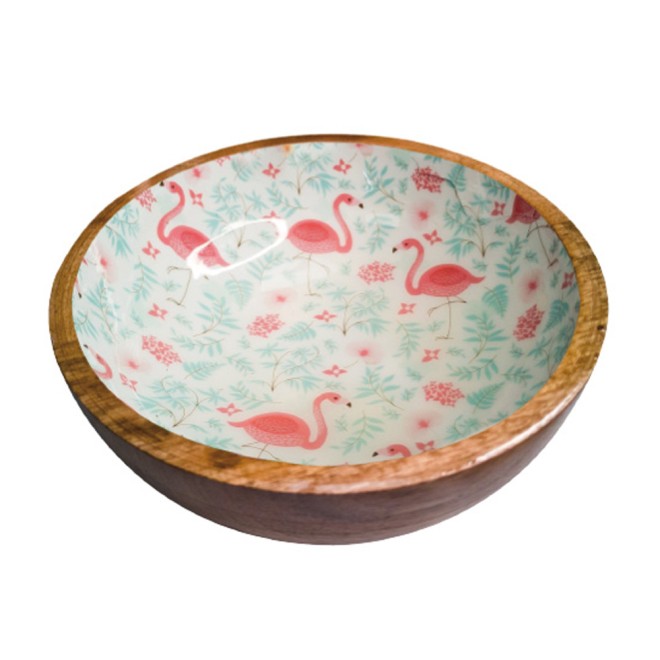 Hundenapf Flamingo aus Mangoholz