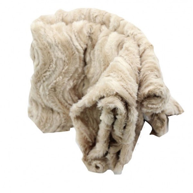 Weiche Webpelz-Plaid für Hunde crema 90 x 70 cm
