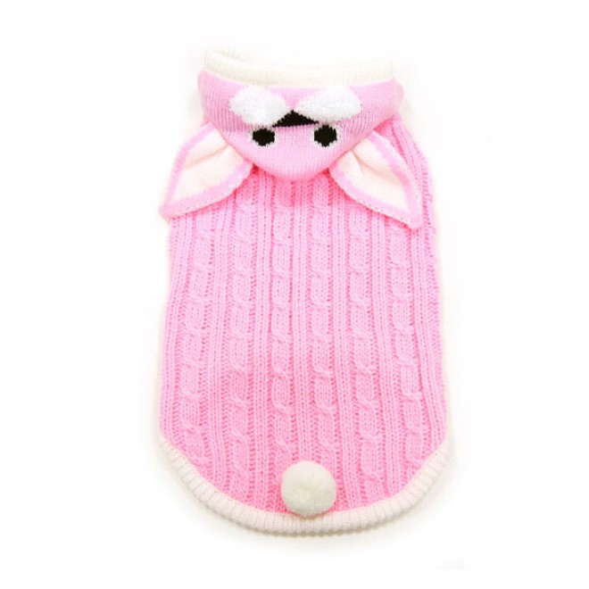 Hundepullover mit Kapuze BUNNY 38 - 43 cm Rückenlänge