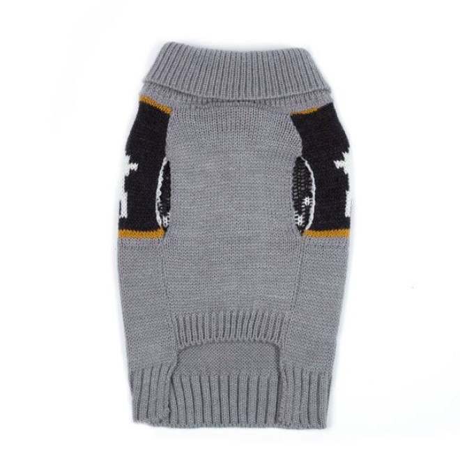 Sportlicher grauer Hundepullover mit Elch-Motiven