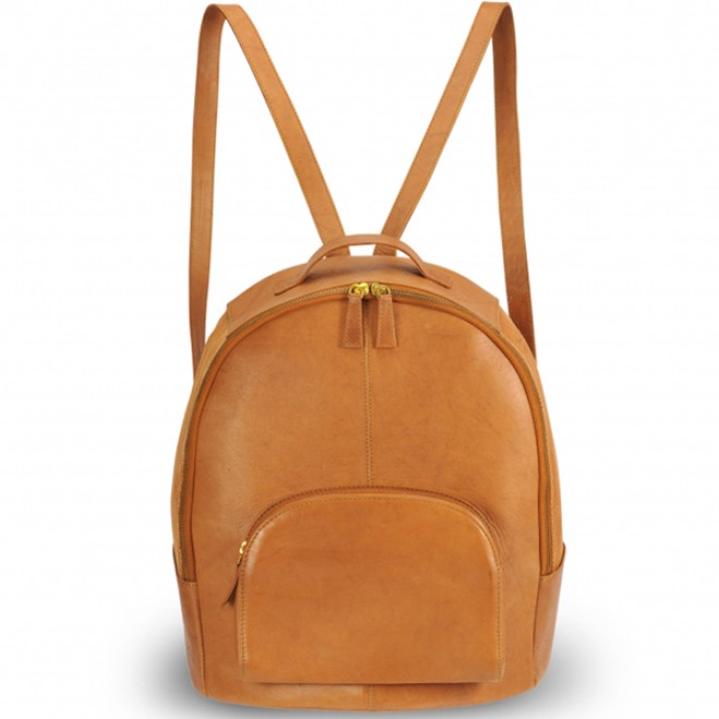 KINGGOS Designer-Rucksack aus Leder für Hunde AIDA Camel