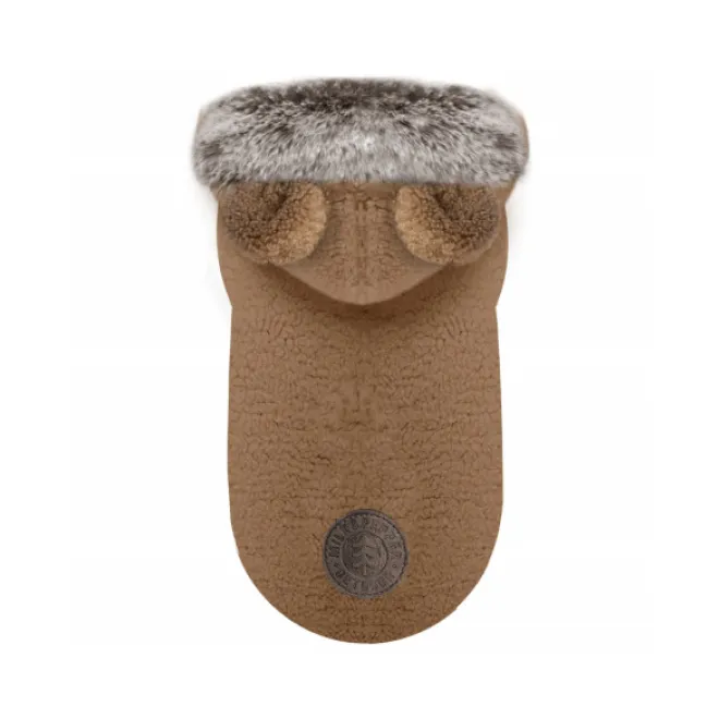 Milk & Pepper gefütterter Hundehoodie ERNEST camel