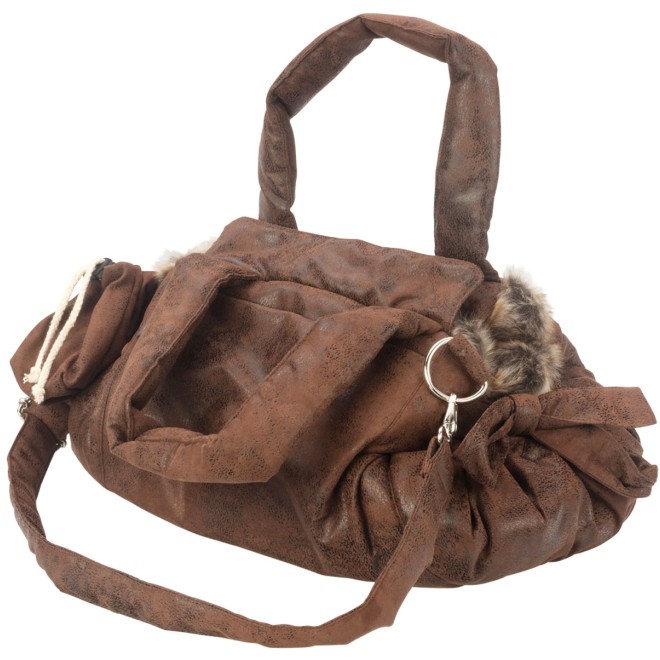 TG&L Hundetasche Bellagio Vintage braun Chinchilla Webpelz braun