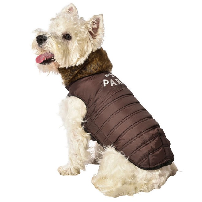 Hundeweste mit Fellkragen PARIS
