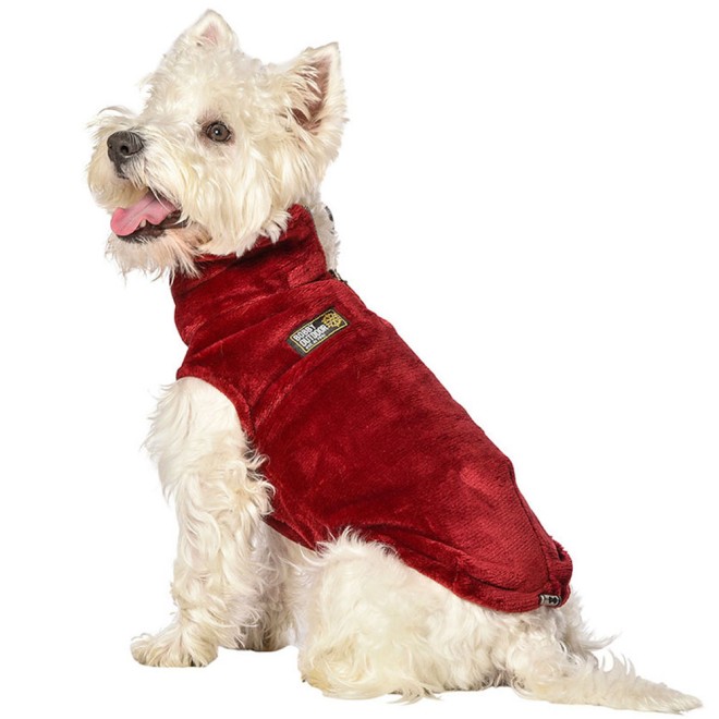 Hundeweste Snowflake Bordeaux aus Kuschel-Fleece Gr. 32S