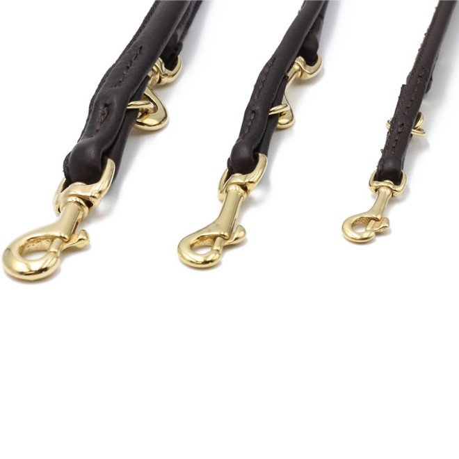 Rundgenähte Lederleine Nappa dunkelbraun 120, 200, 300 cm