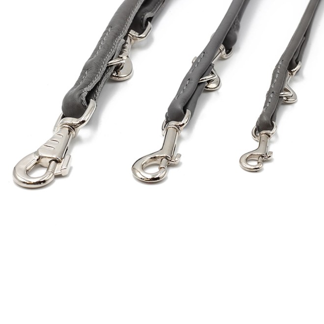 Nappaleder Hundeleine rundgenäht grau 120, 200 cm
