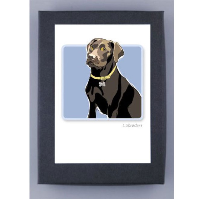 Grußkartenset Schoko-Labrador