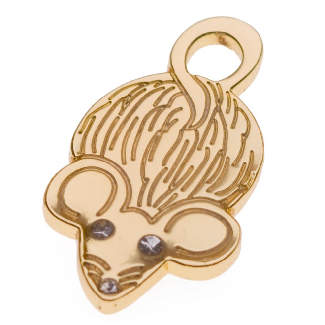 Katzen-Gravurmarke MAUS gold