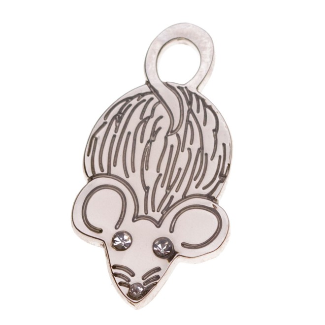 Katzen-Gravurmarke MAUS silber