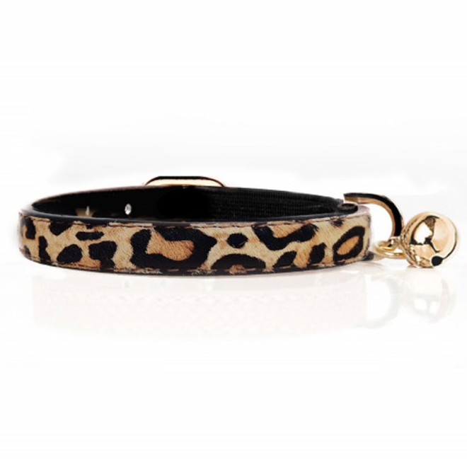 Milk & Pepper Leder-Katzenhalsband Leoparden Design