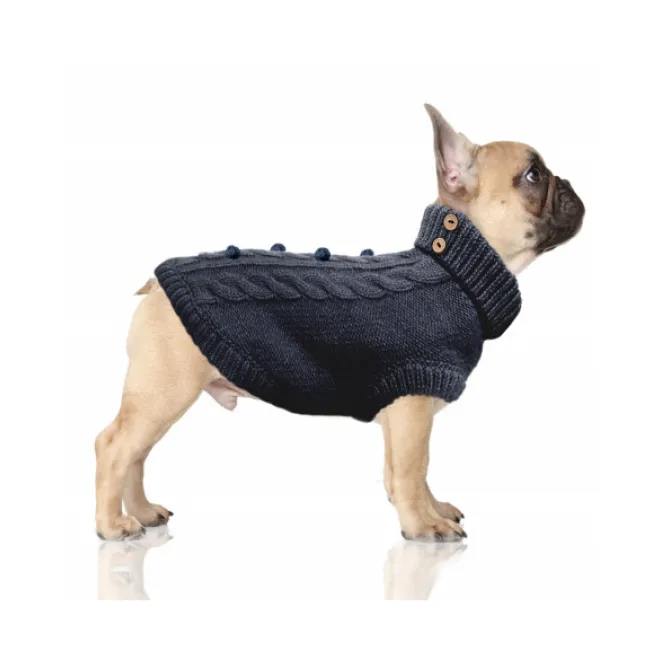 Zopfstrick-Hundepullover KEELAN navy blue
