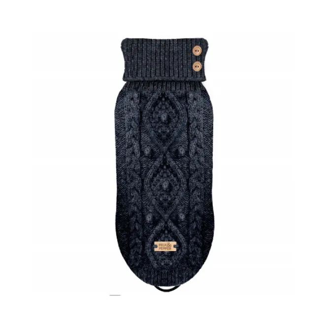 Zopfstrick-Hundepullover KEELAN navy blue