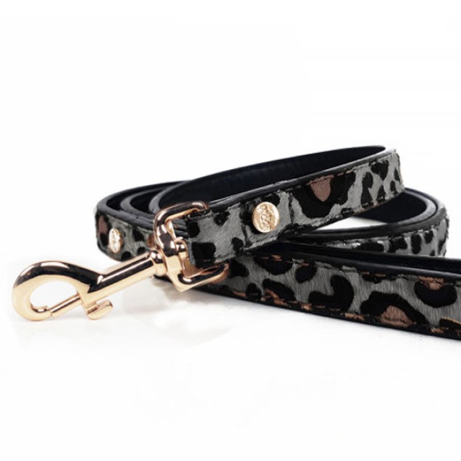Milk & Pepper Hundeleine Panther Leo-Design grau